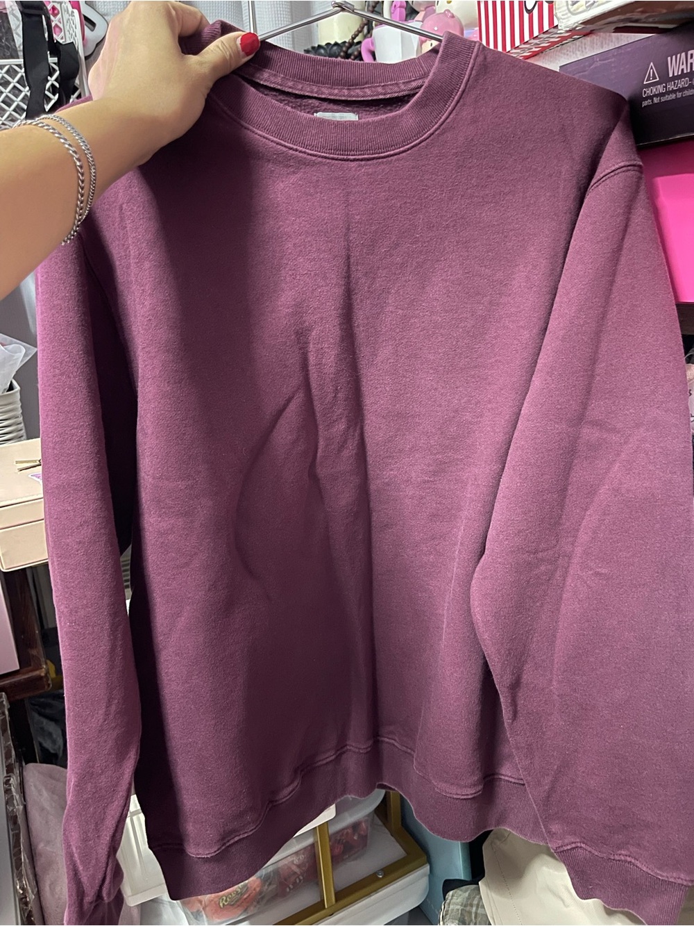 GAP Men's Crewneck Sweatshirt in Plum